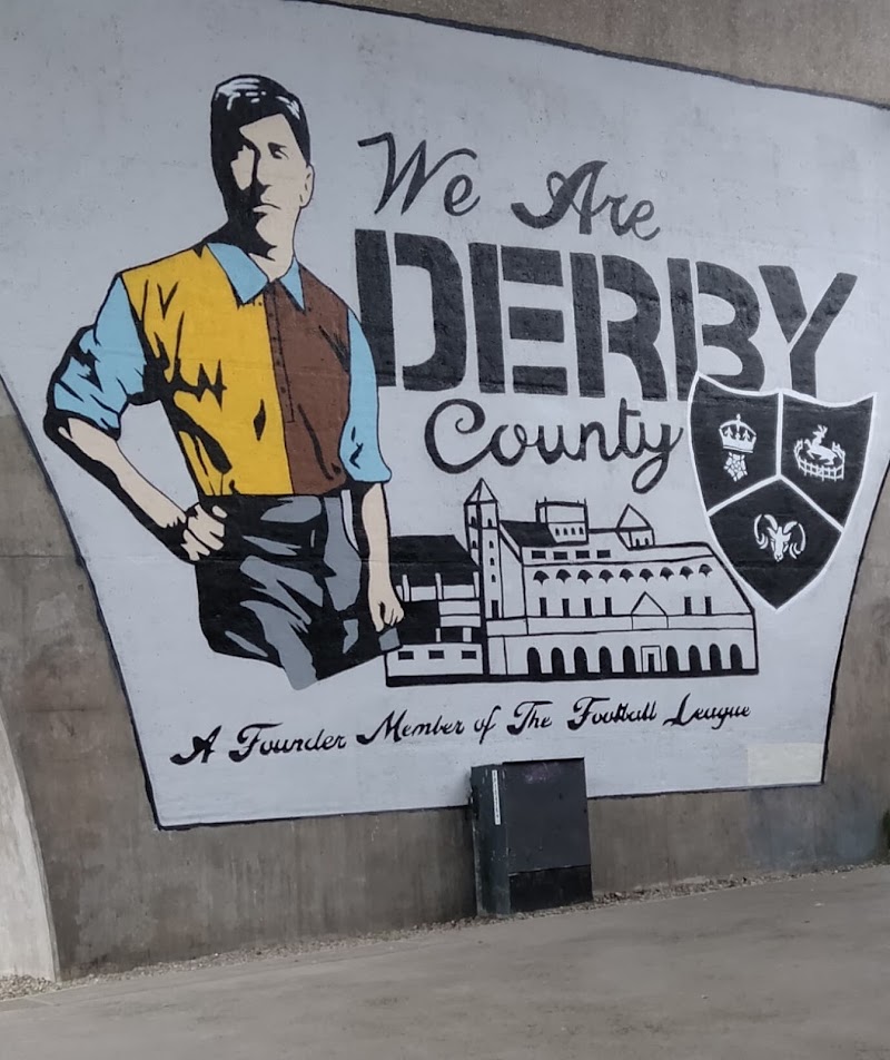 The Derby County mural (Steve Bloomer) exterior