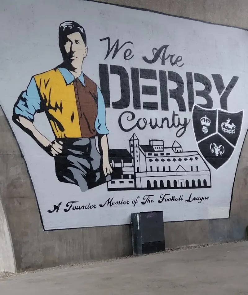 The Derby County mural (Steve Bloomer) exterior