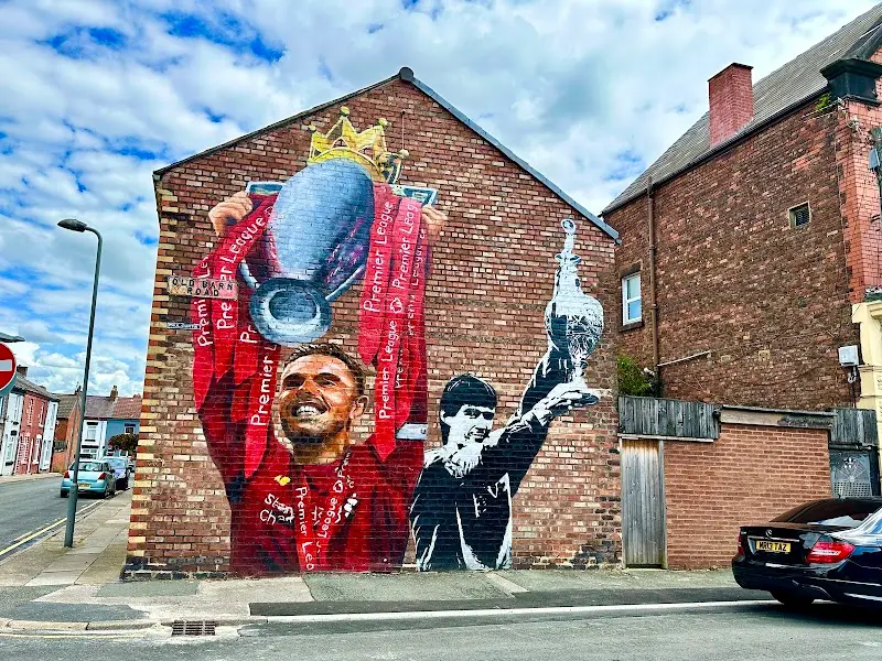 Jordan Henderson & Alan Hansen Mural by Paul Curtis exterior